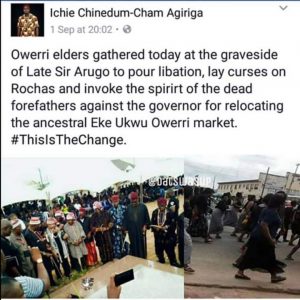 Owerri elders pouring libations 