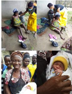 Mad woman gives birth in delta state