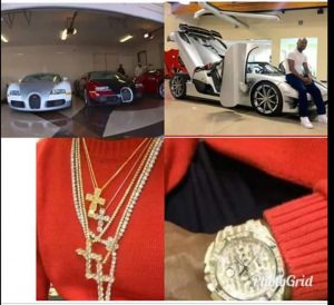 Floyd Mayweather shows off fleets of fancy cars and diamond wrist watches 