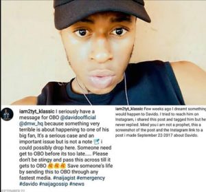 Young man tries to warn Davido 