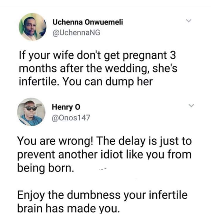 Infertility clap back 