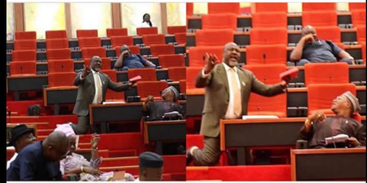 Senator Dino Melaye begs for Rice for Kogi State Civil servants