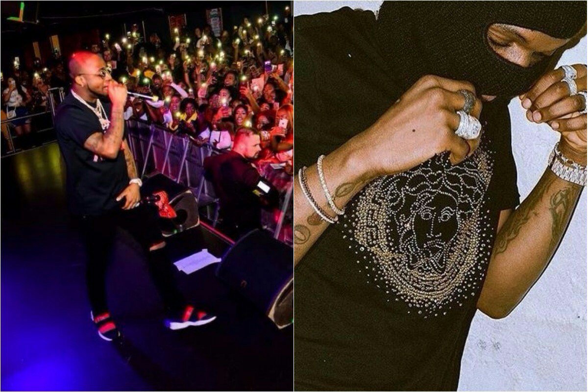 Wizkid wears mask to Davido’s 30 Billion Concert in UK ...