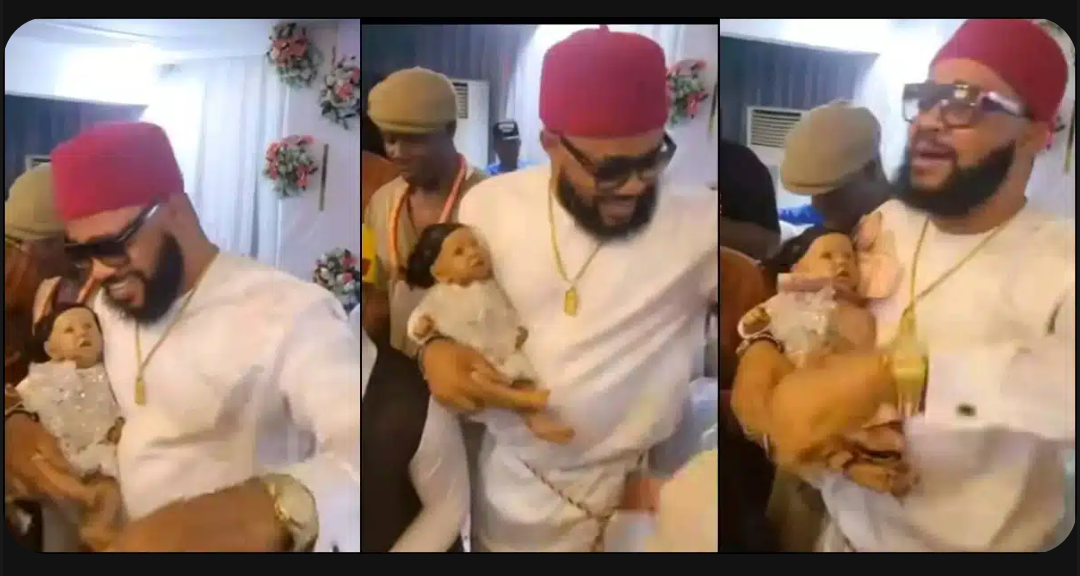 Couple reportedly uses doll baby to stand in for their daughter during celebration