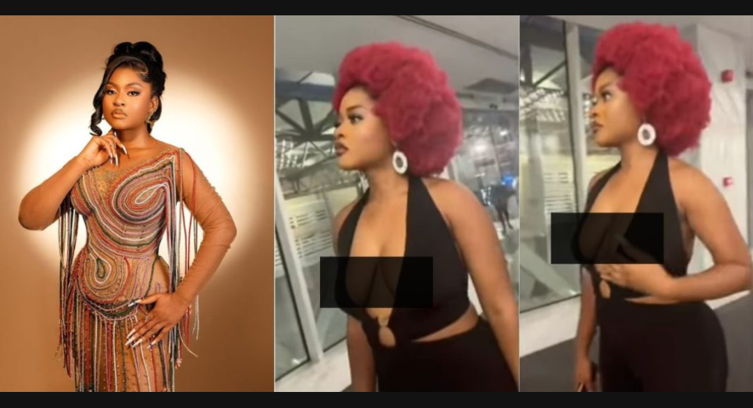 “Serves her right” – Reactions as video shows moment BBNaija Phyna was kicked out of restaurant over her indecent outfit (Watch)