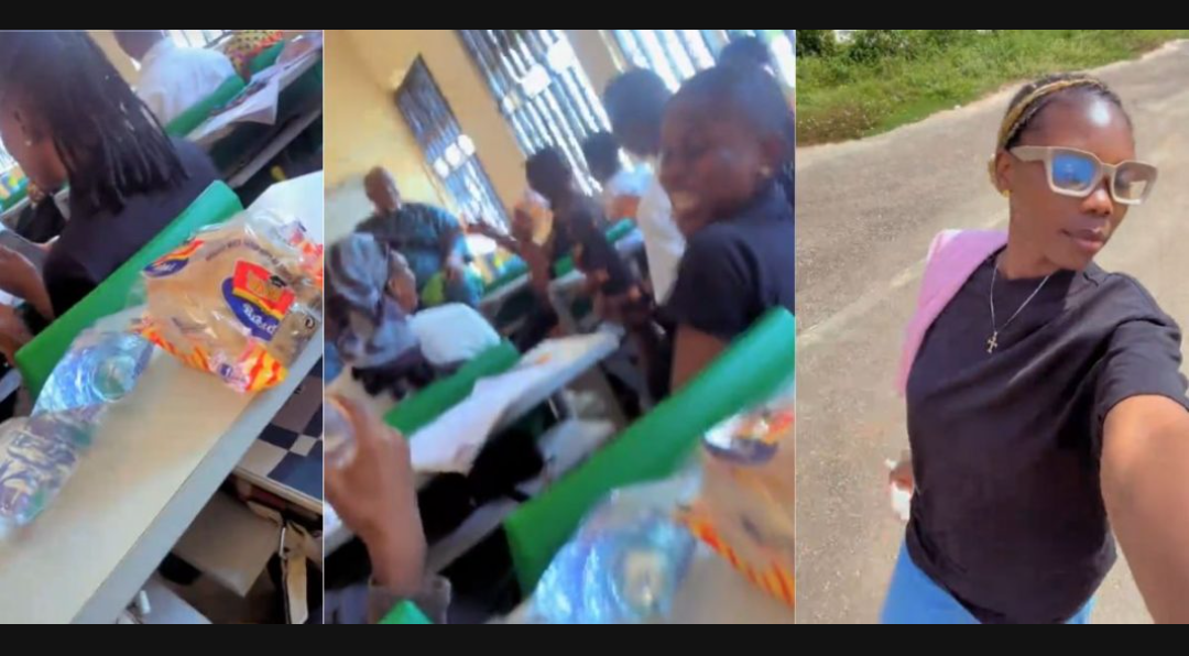 “This is so heartwarming” – OOU lecturer buys bread and pure water for whole class after student complain of hunger during lecture (Video)